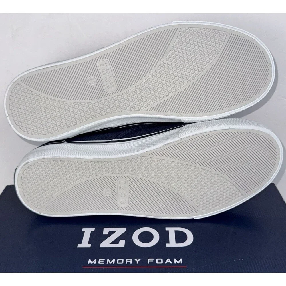 Izod Rangley Mens Size 11 Navy Blue Canvas Lace Up Tennis Shoes Sneakers